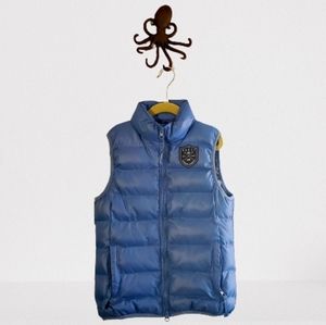 Horze Equestrian Print Kids Blue Puffer Vest